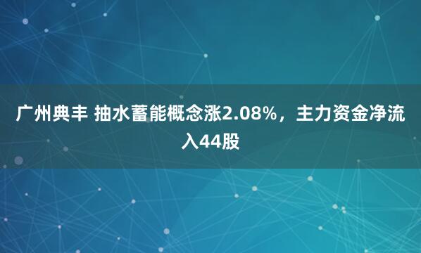 广州典丰 抽水蓄能概念涨2.08%，主力资金净流入44股